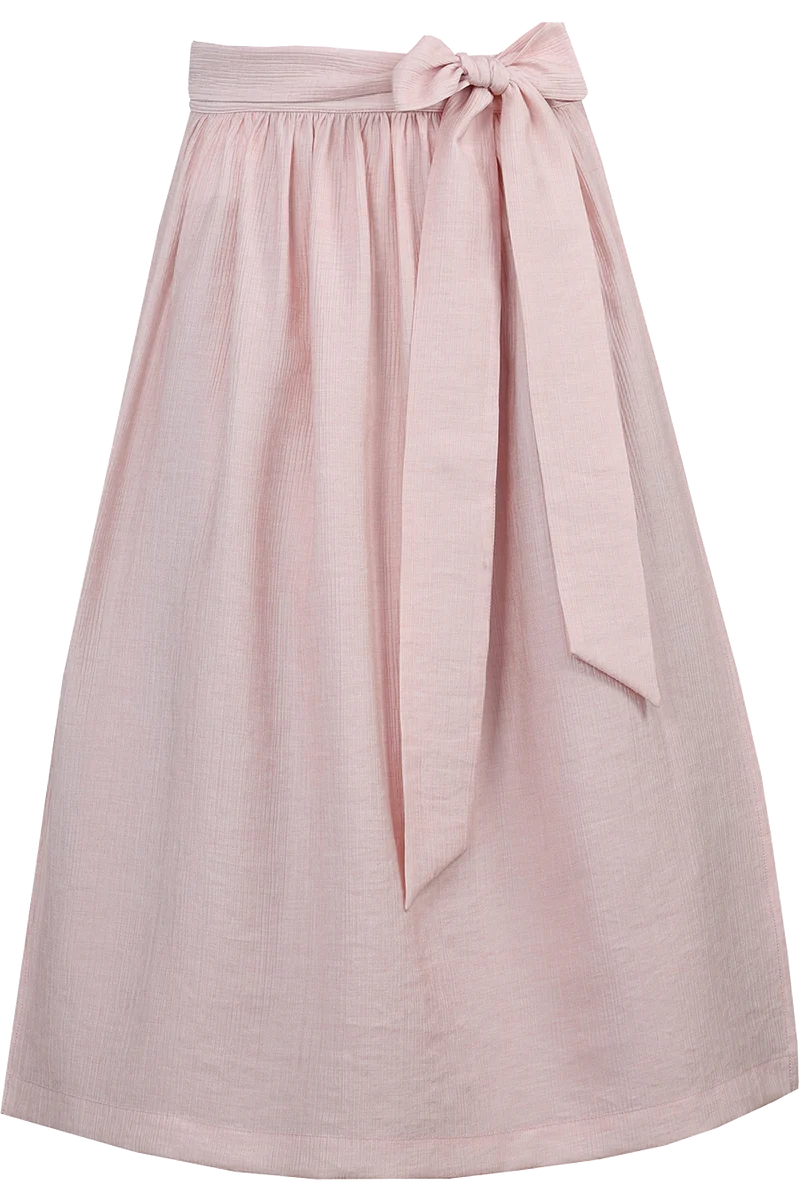 Midi-Dirndlschürze 75cm mit Crinkle-Struktur - blush