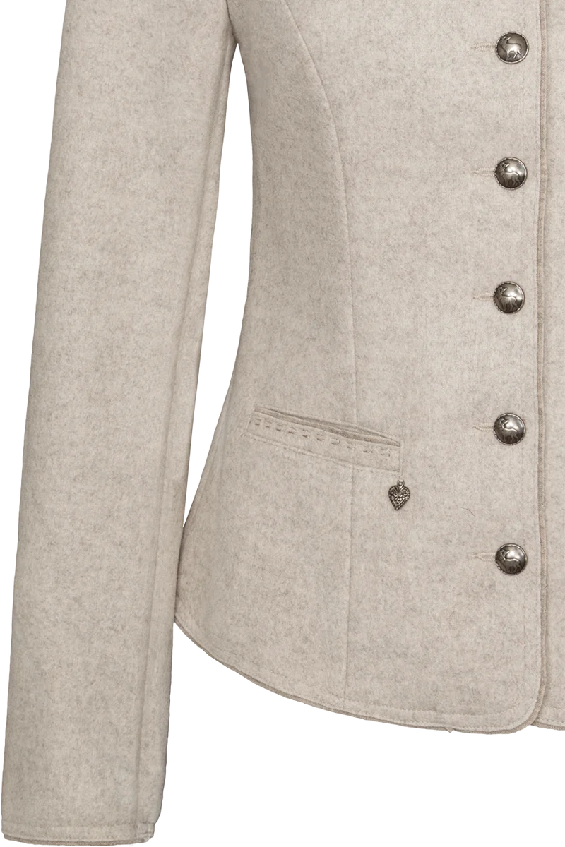 Damen Stretch-Trachtenblazer in gewalkter Optik - creme