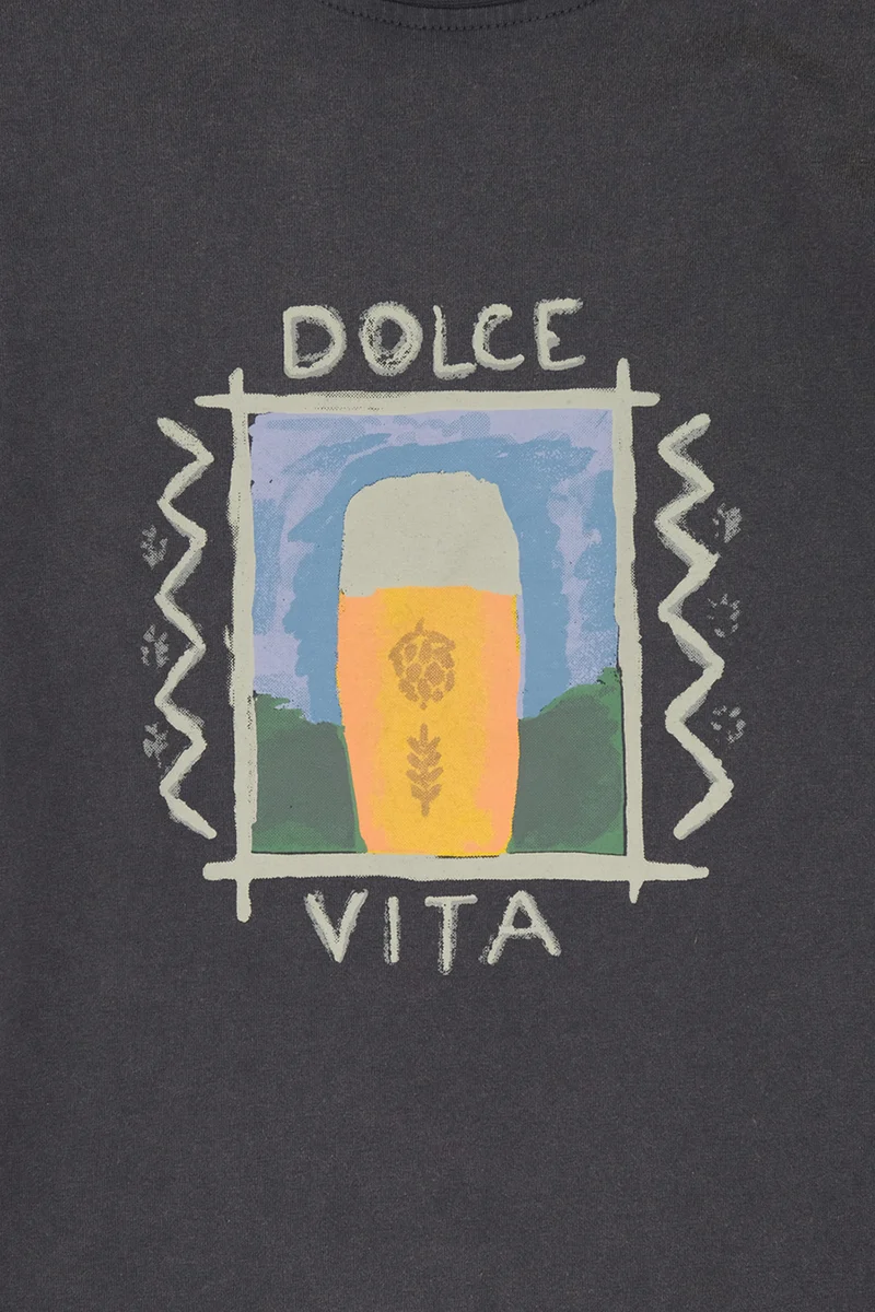 Herren T-Shirt Dolce Vita mit Weißbier- dunkelgrau