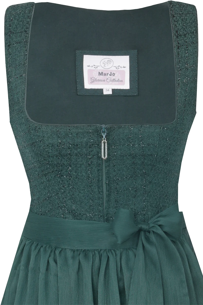 Midi-Dirndl im edlen Bouclé-Look - flaschengrün