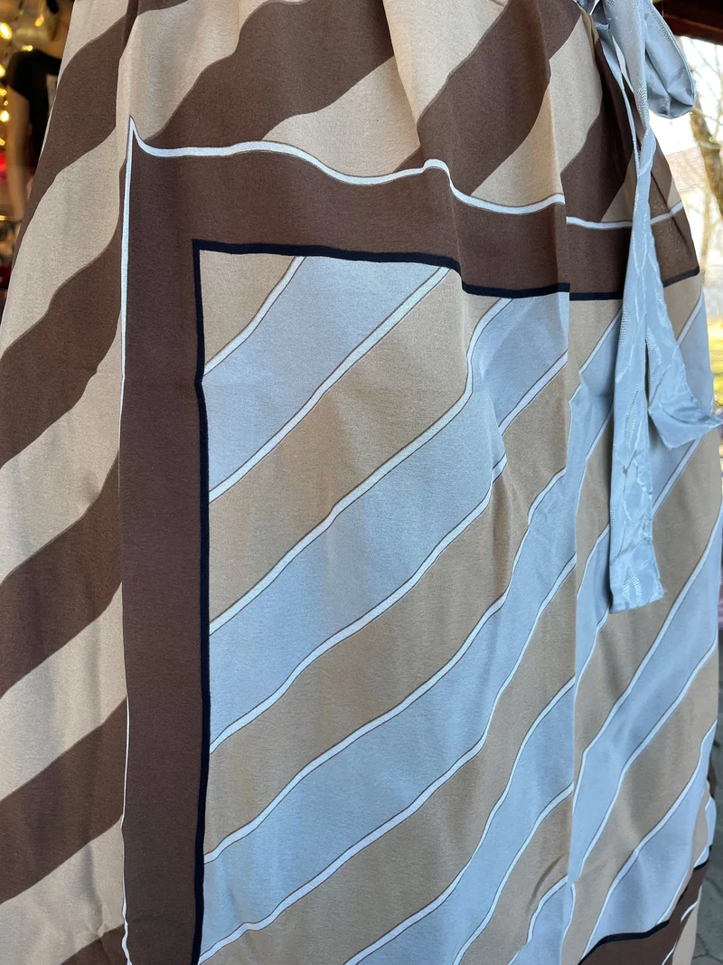 Dirndlschürze, Schürze, Tuch, braun, beige, Midi für 80 cm, Gr. 2