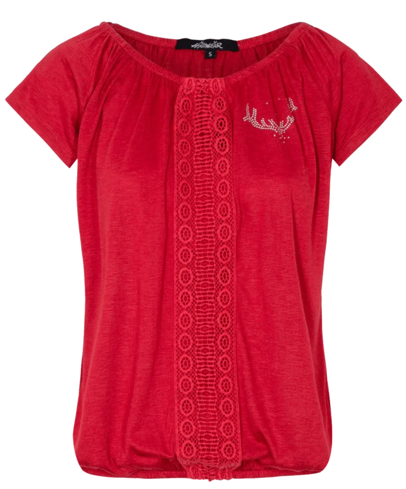 Trachtenshirt, HangOwear, Johanna, rot, Carmen