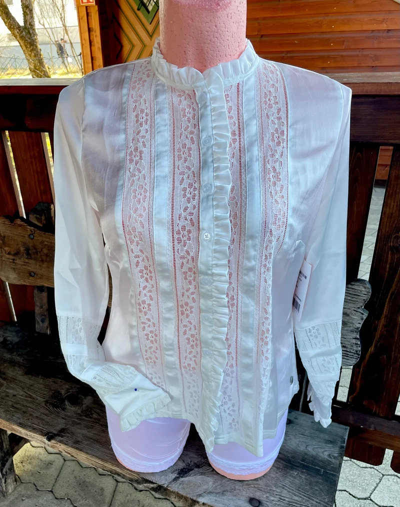 Trachtenbluse, Spieth & Wensky, langarm, Tivoli, offwhite