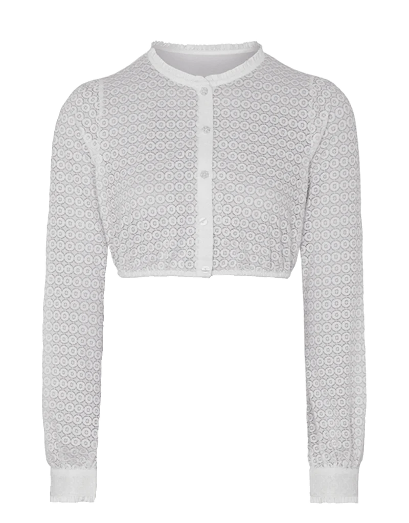 Dirndlbluse Spieth & Wensky, Langarm, hochgeschlossen, Tabora, offwhite