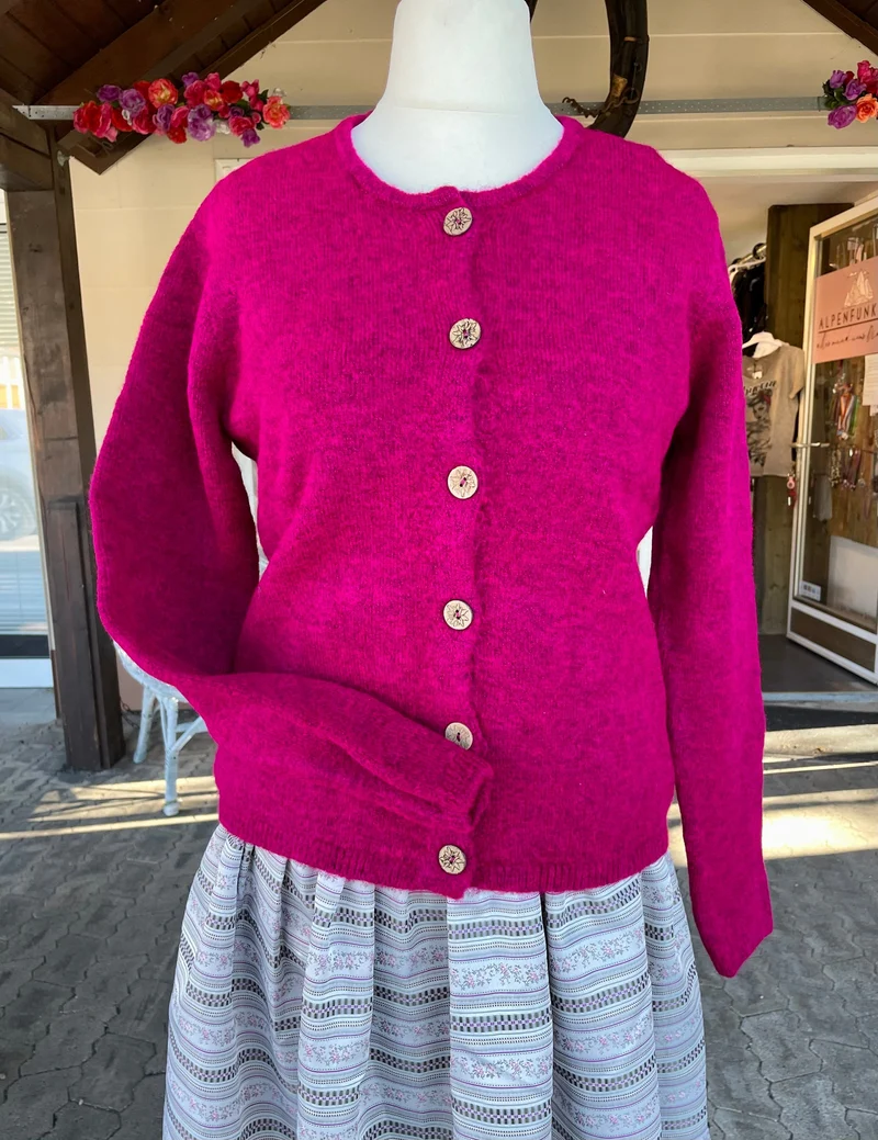 Trachten Jacke, Hangowear, Wega, pink, Strickjacke, Beere