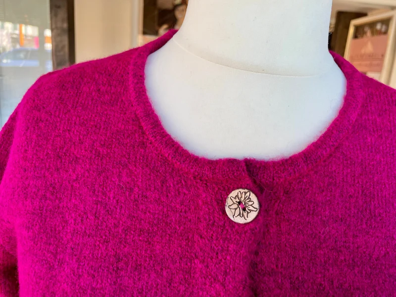 Trachten Jacke, Hangowear, Wega, pink, Strickjacke, Beere