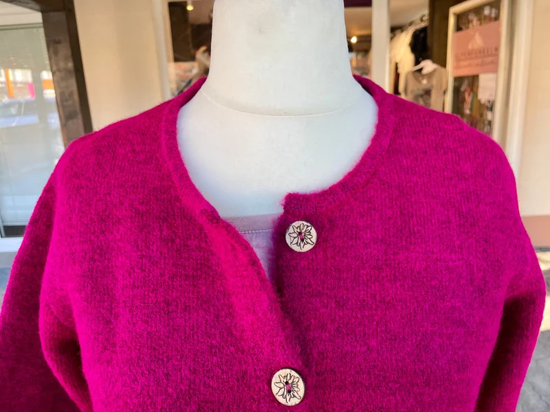 Trachten Jacke, Hangowear, Wega, pink, Strickjacke, Beere