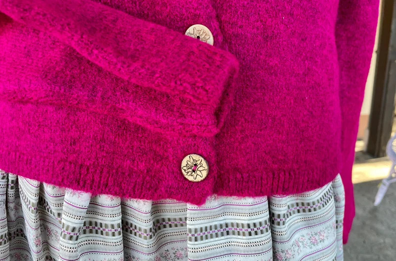 Trachten Jacke, Hangowear, Wega, pink, Strickjacke, Beere
