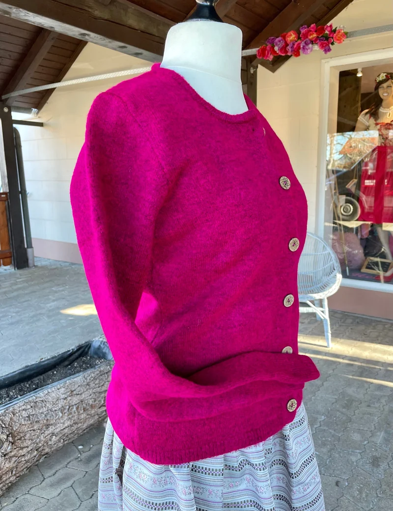 Trachten Jacke, Hangowear, Wega, pink, Strickjacke, Beere