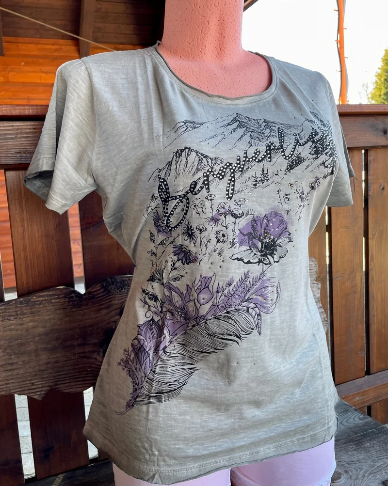 Trachtenshirt, HangOwear, Jill, Bergverliebt grau, Gr. 3XL