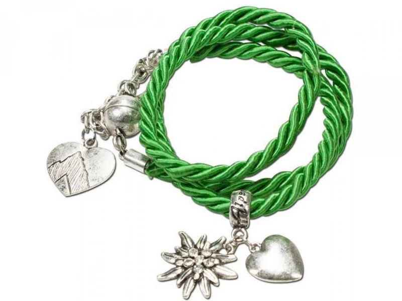 Wickelarmband Edelweiß hellgrün