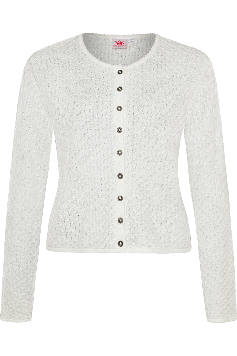 Dirndljacke traditionell mit Rundhalsausschnitt - weiß