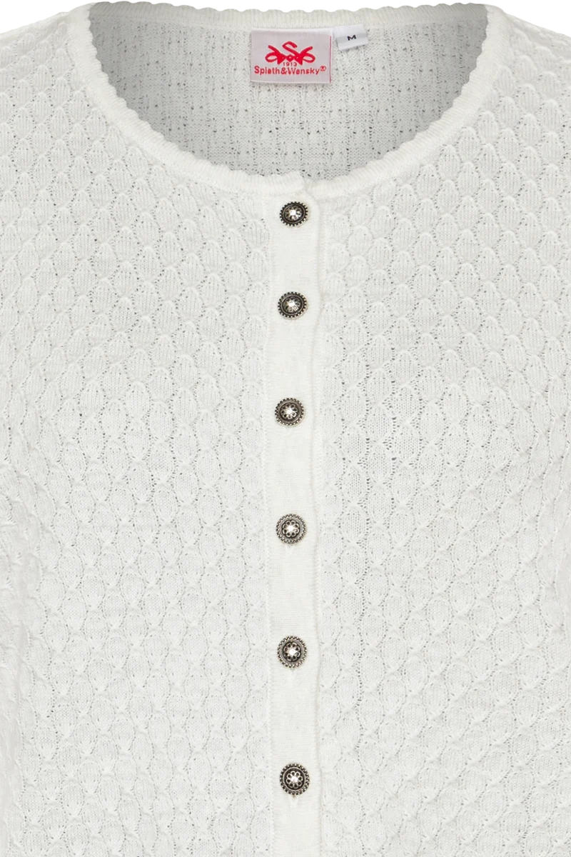 Dirndljacke traditionell mit Rundhalsausschnitt - weiß
