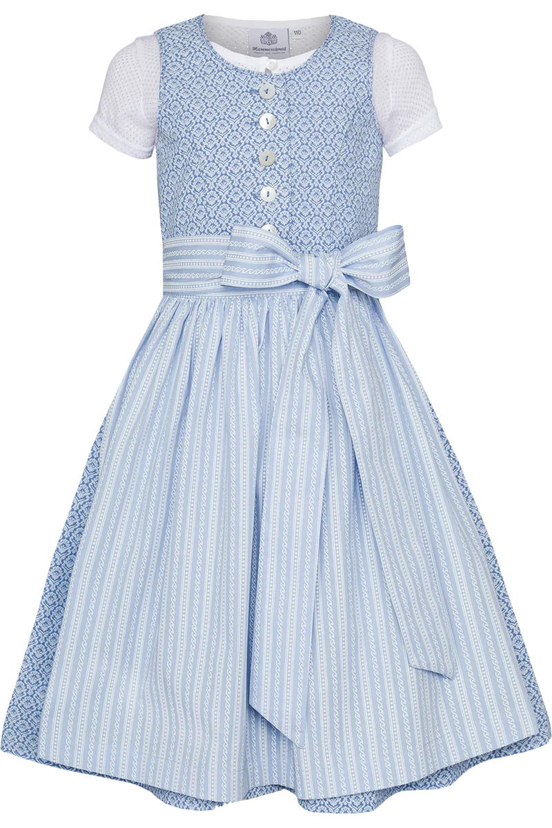 Mädchen Dirndl mit Bluse - hellblau