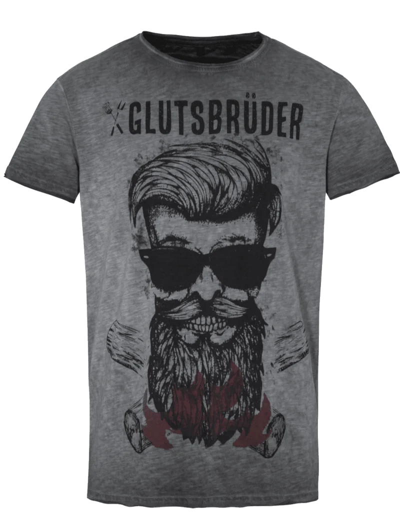 Herrenshirt, Trachten Shirt, HangOwear, Glutsbrüder grau, Gr. 3XL