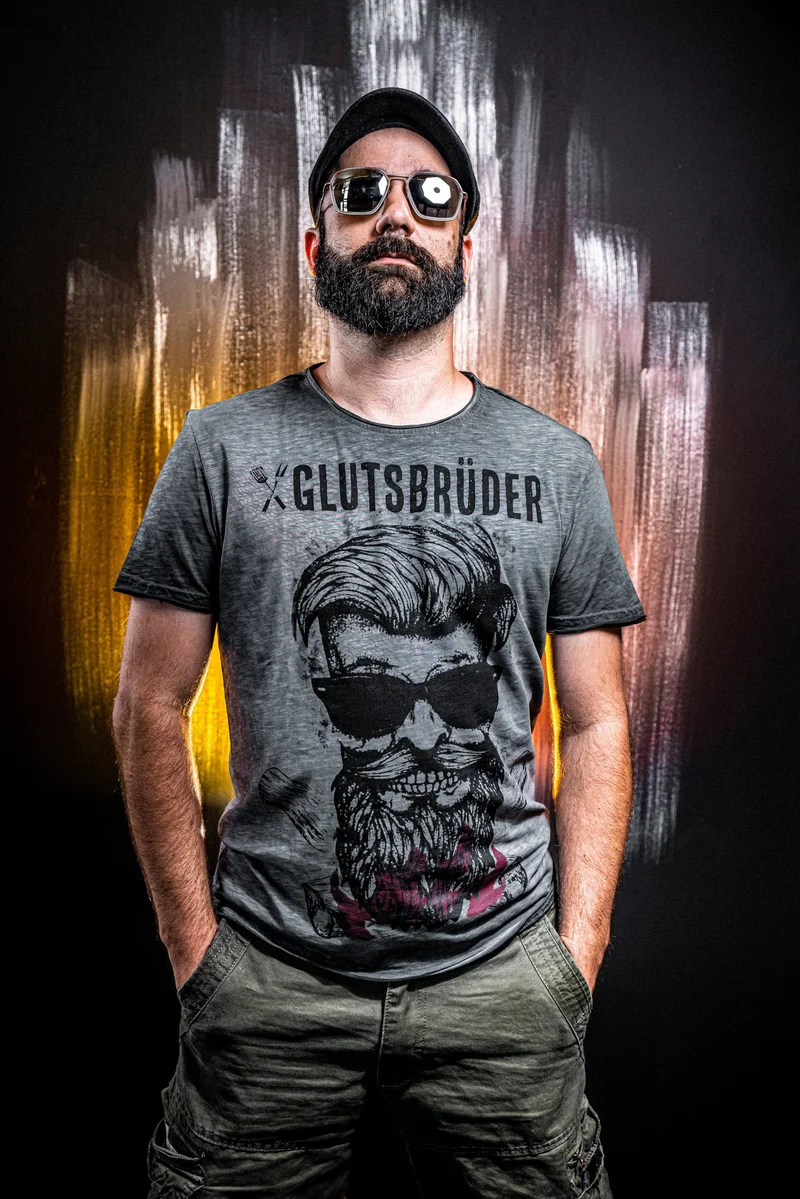 Herrenshirt, Trachten Shirt, HangOwear, Glutsbrüder grau, Gr. 3XL