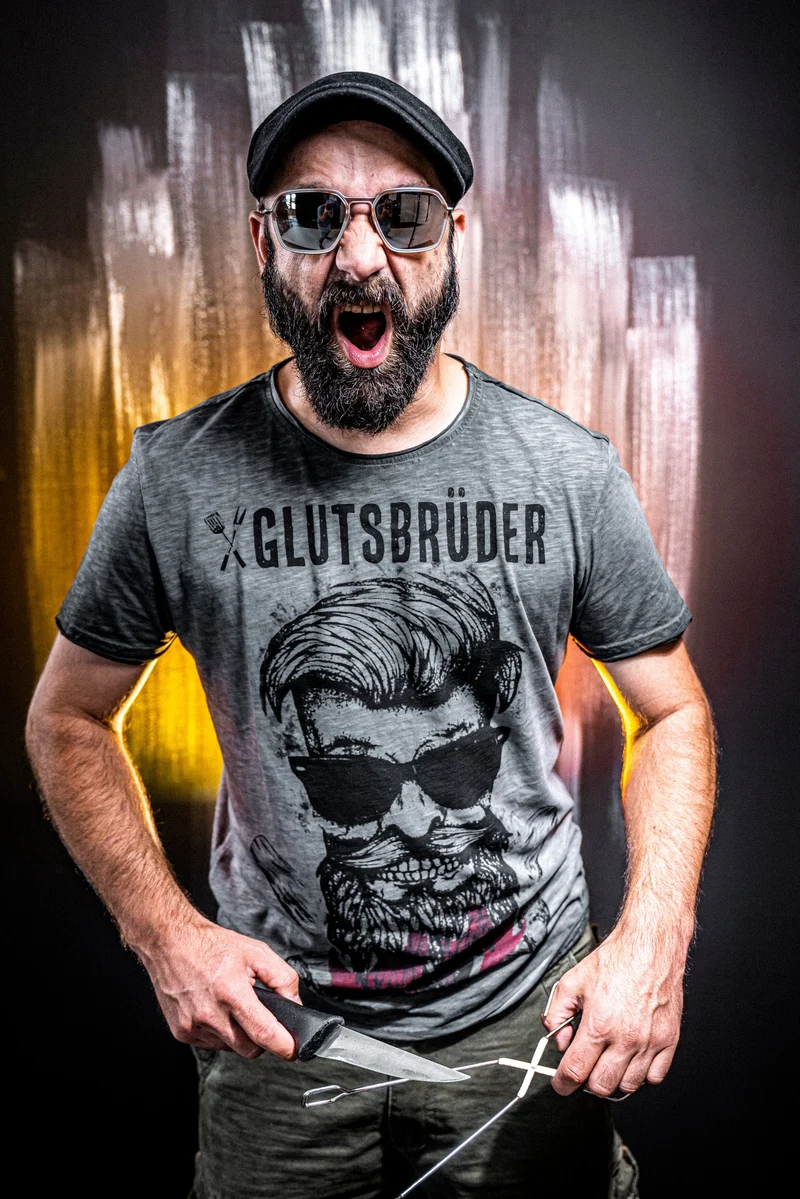 Herrenshirt, Trachten Shirt, HangOwear, Glutsbrüder grau, Gr. 3XL