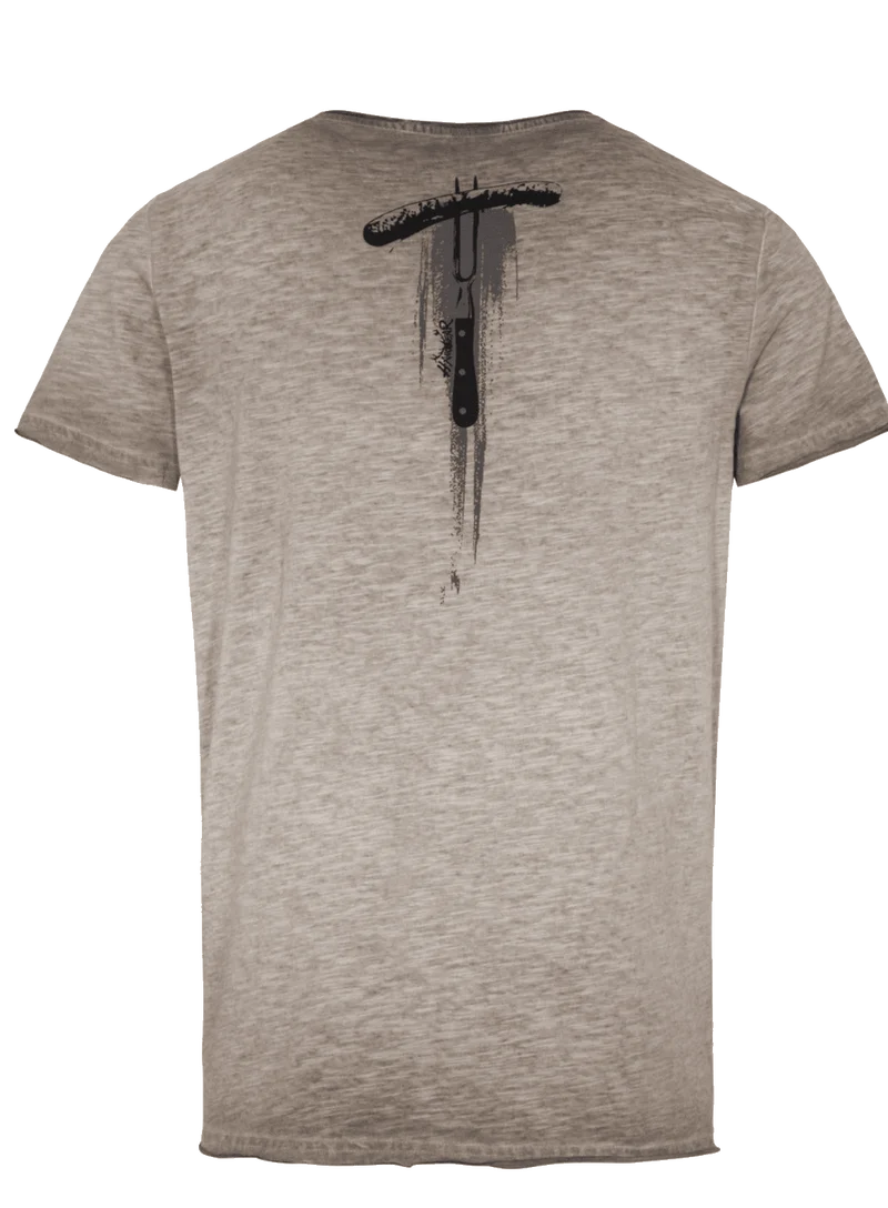 Herrenshirt, Trachten Shirt, HangOwear, Grill & Chill, beige