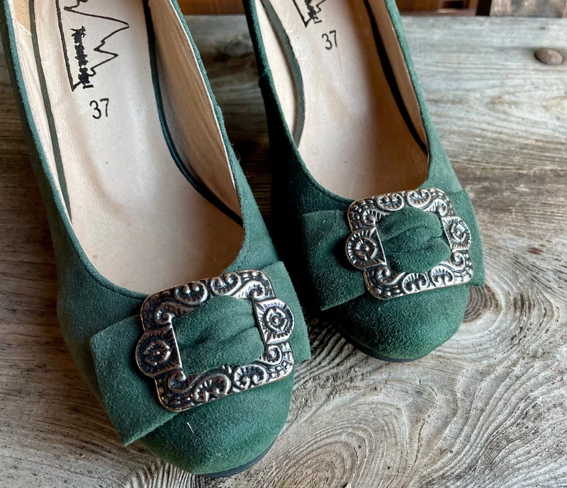 Pumps, Trachtenschuhe, Hirschkogel dunkelgrün, Spange