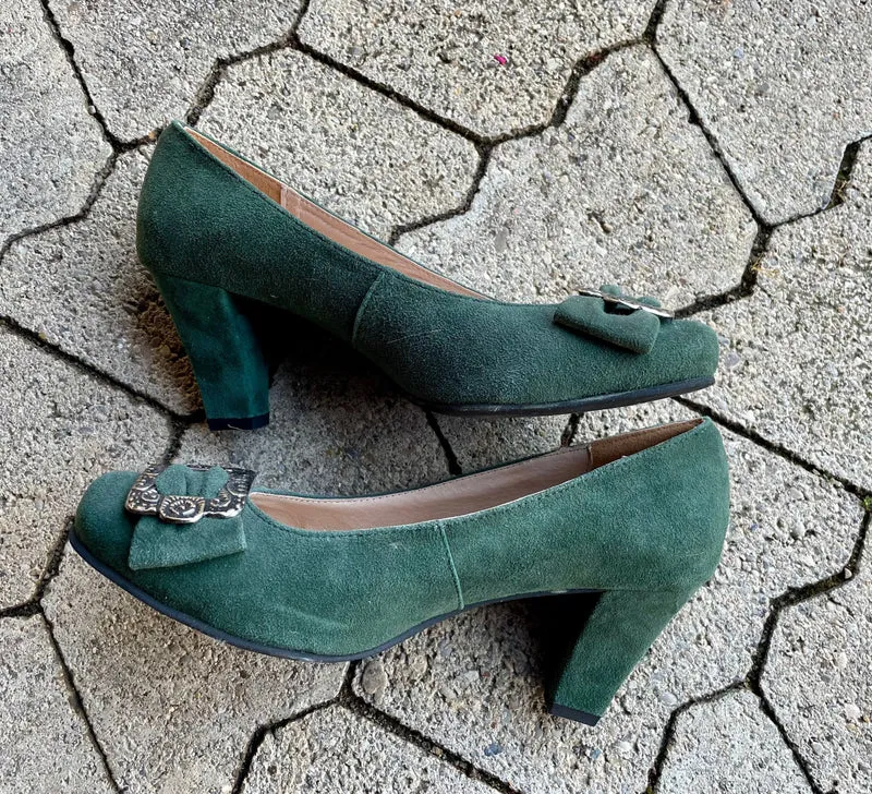 Pumps, Trachtenschuhe, Hirschkogel dunkelgrün, Spange