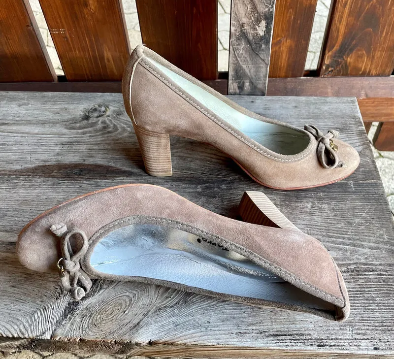 Pumps, Alberto la Torre, Schuhe, Velourleder, beige, taupe, Gr. 41