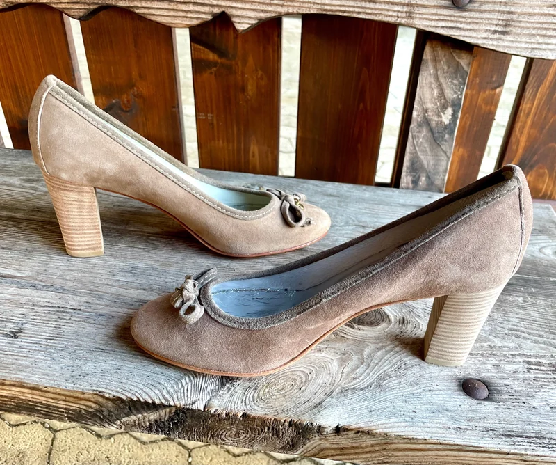 Pumps, Alberto la Torre, Schuhe, Velourleder, beige, taupe, Gr. 41