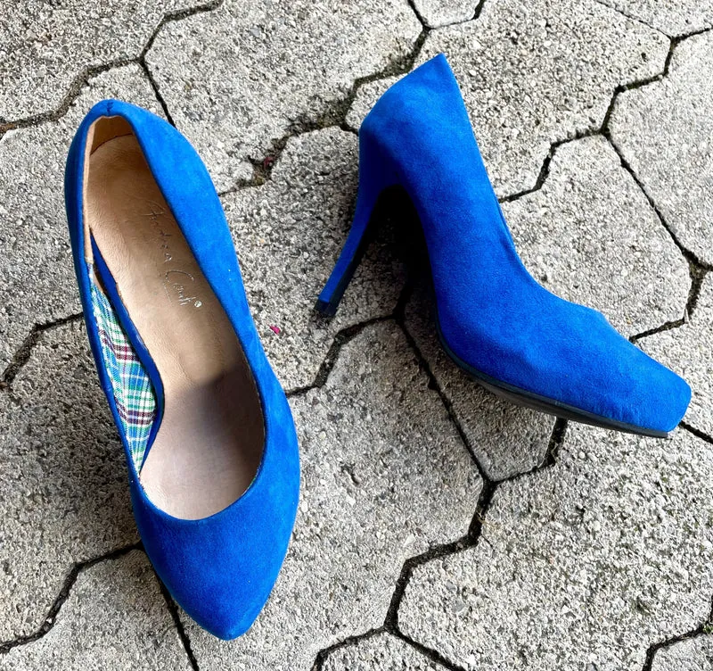 Pumps, Andrea Conti Schuhe, blau, Velour, Gr. 38