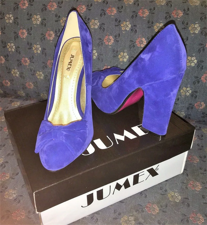 Pumps, Jumex Schuhe, Velour, royalblau, blau, vegan
