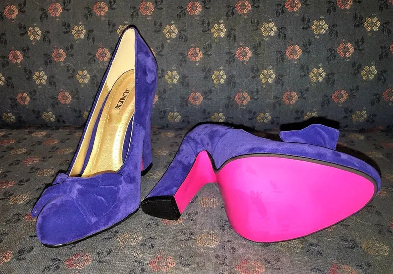 Pumps, Jumex Schuhe, Velour, royalblau, blau, vegan