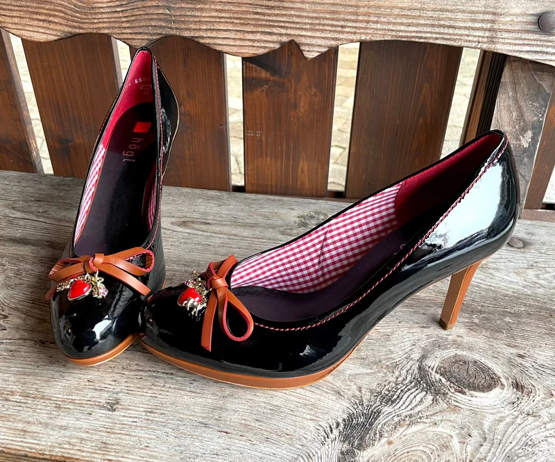 Pumps, Högl Schuhe, Lackleder schwarz, Gr. 40 Trachtenschuhe