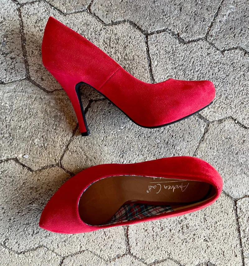 Pumps, Andrea Conti Schuhe, rot Velour