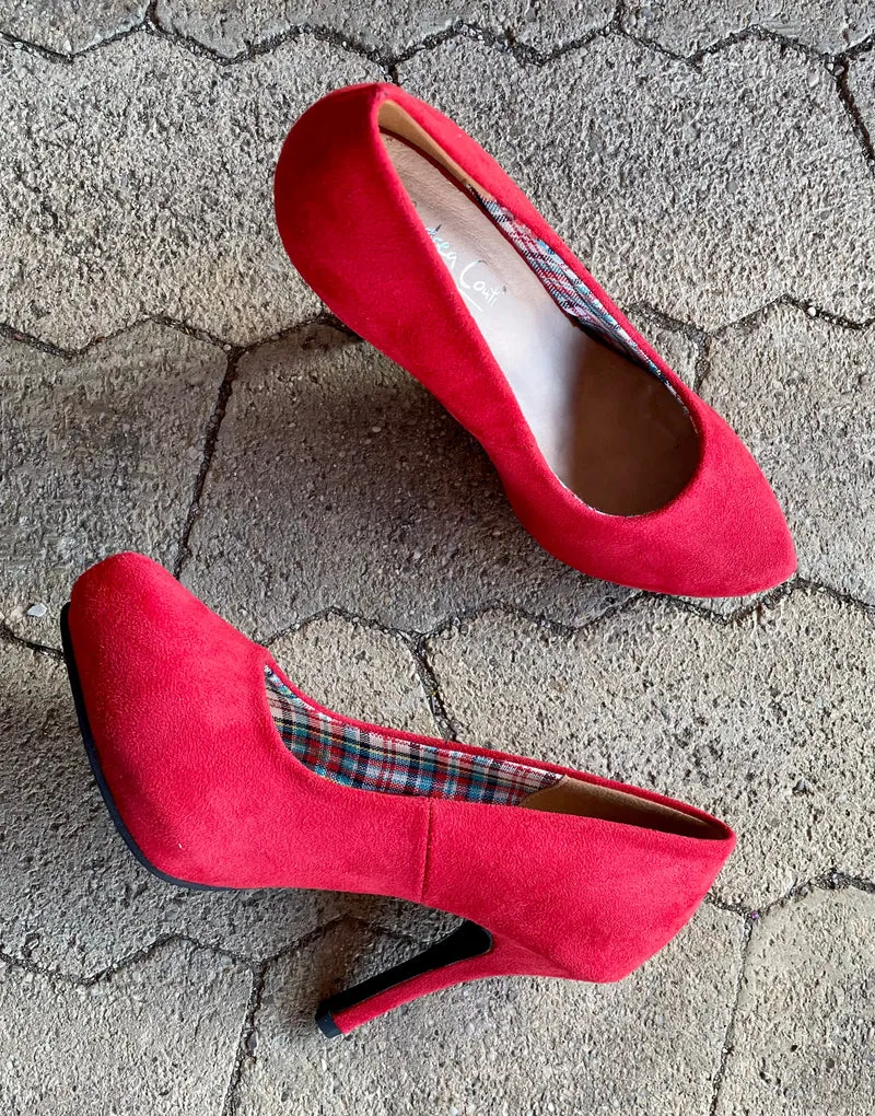 Pumps, Andrea Conti Schuhe, rot Velour