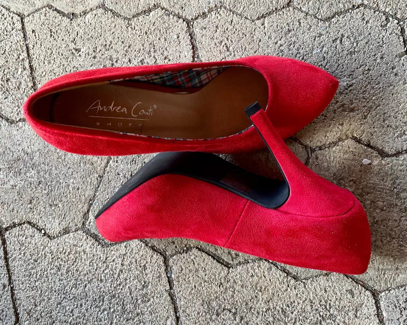 Pumps, Andrea Conti Schuhe, rot Velour