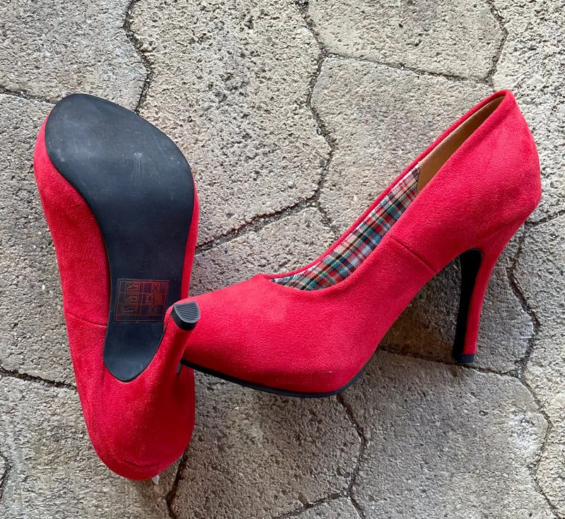 Pumps, Andrea Conti Schuhe, rot Velour