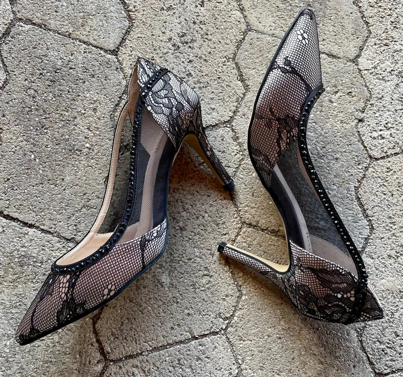 Pumps, The Essence Menbur Schuhe, gold, schwarz Spitze