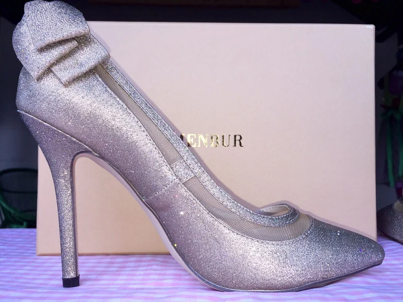 Pumps, the essence Menbur Schuhe, gold, Glitzer, Hochzeit