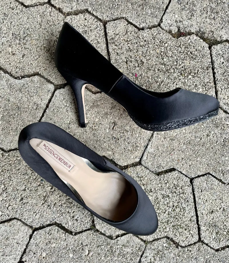 Pumps, The Essence Menbur Schuhe, Satin schwarz