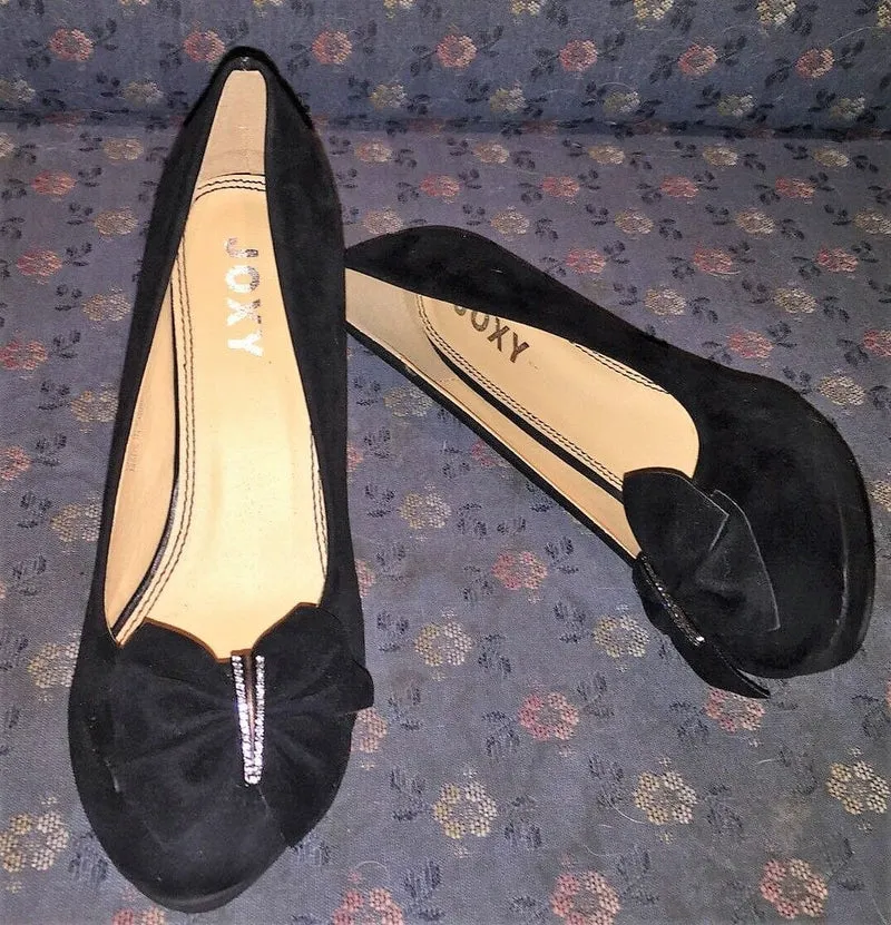Pumps, Joxy Schuhe, schwarz Velour, Trachtenschuhe, Spange