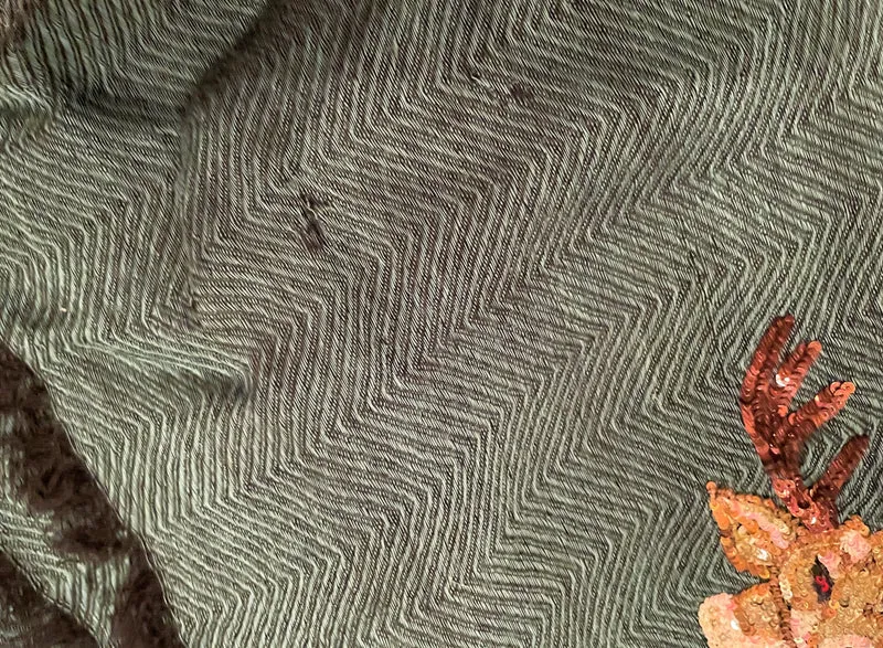 Tuch, Schal, CuteStuff, Fischgrätmuster, grün, Hirsch