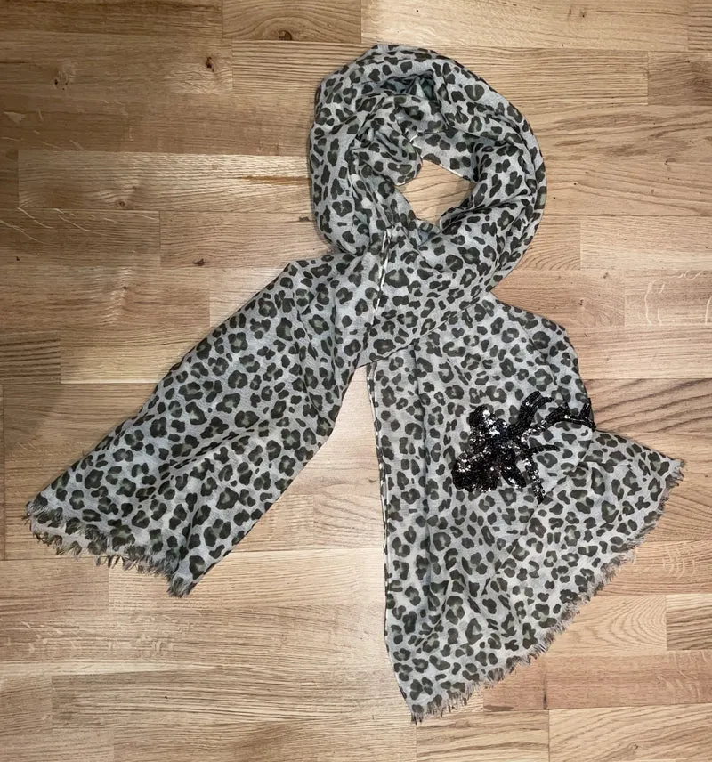 Tuch, Schal, CuteStuff, Leopard Hirsch, grau/grün
