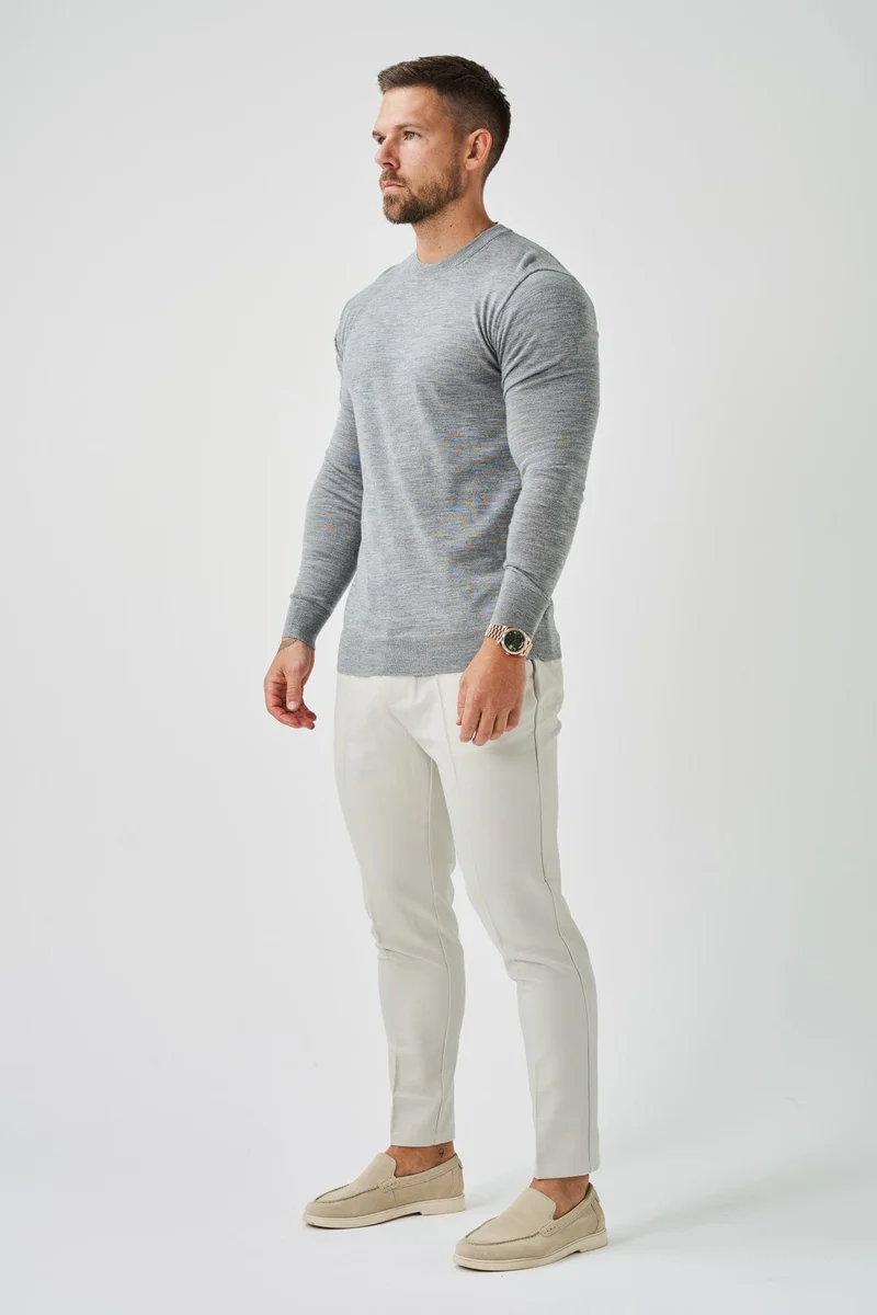 LONG SLEEVE KNIT - GREY MARL