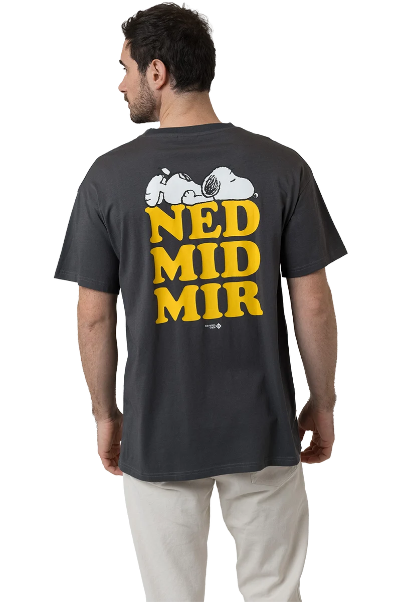 Herren T-Shirt mit kultigem Peanuts-Design - dunkelgrau