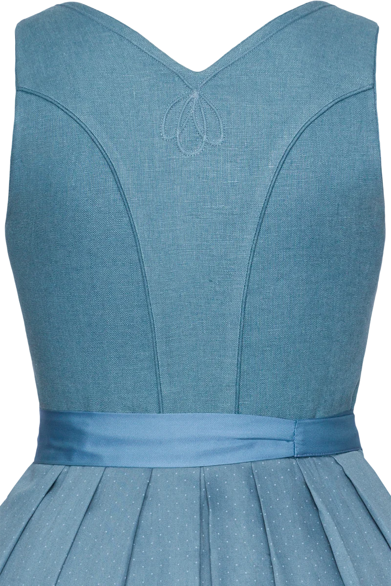 Teenager Dirndl 70 cm mit Leinenmieder - blau