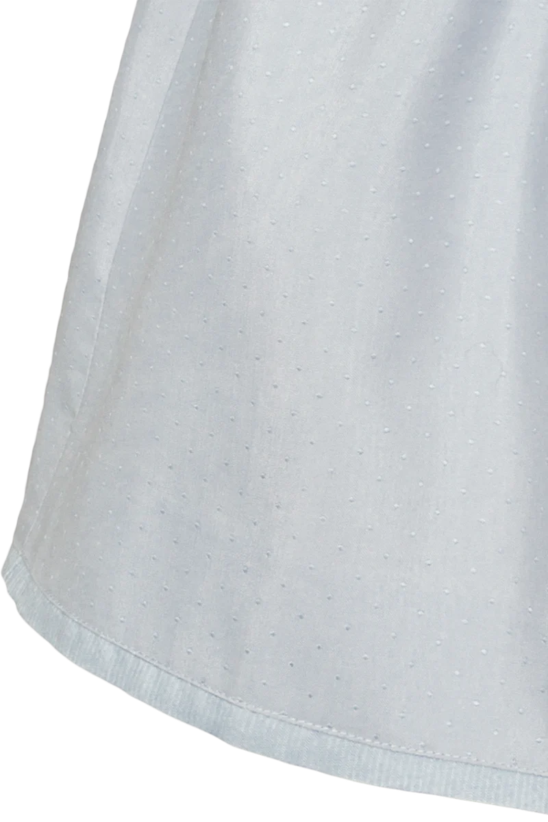 Einfarbiges Kinderdirndl mit strukturiertem Oberteil - hellblau