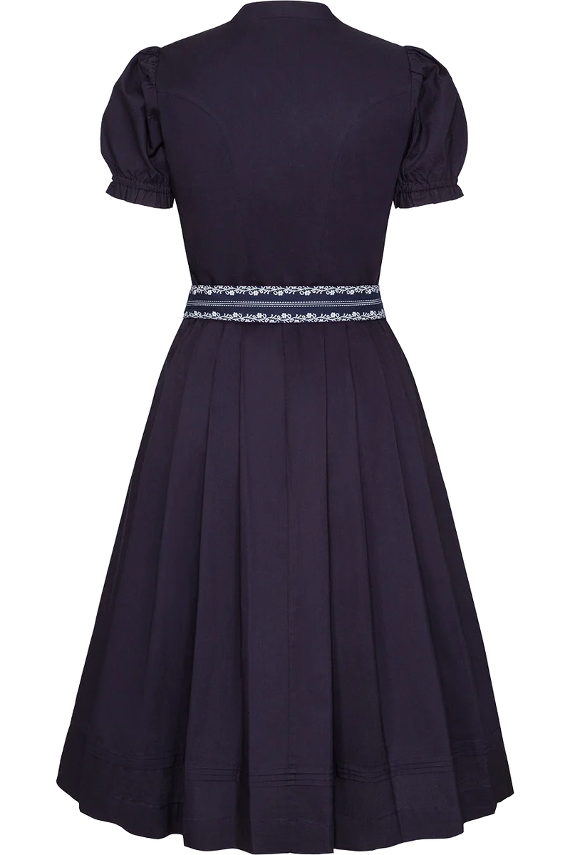 Dirndl aus Baumwolle mit Puffärmel - dunkelblau