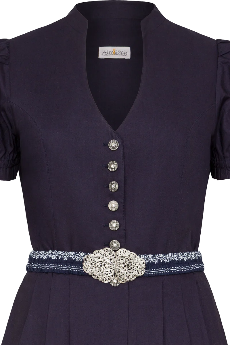 Dirndl aus Baumwolle mit Puffärmel - dunkelblau