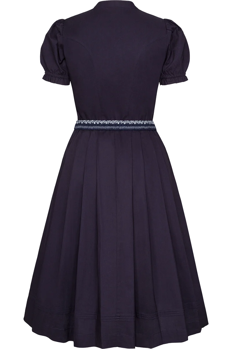 Dirndl aus Baumwolle mit Puffärmel - dunkelblau