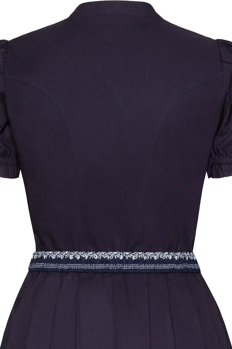 Dirndl aus Baumwolle mit Puffärmel - dunkelblau