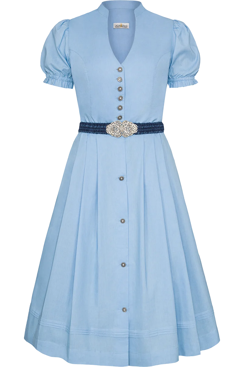 Dirndl aus Baumwolle mit Puffärmel - dunkelblau