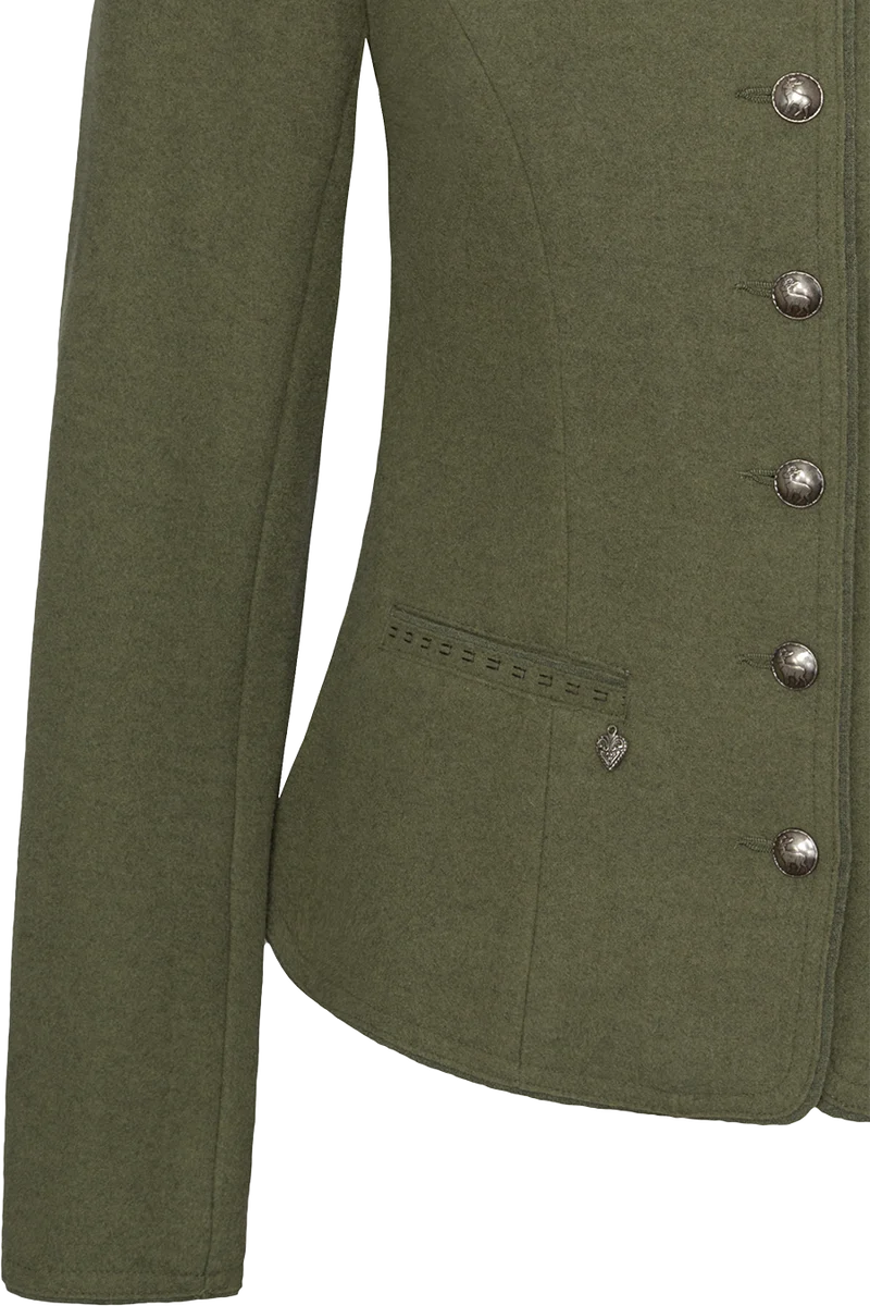 Damen Stretch-Trachtenblazer in gewalkter Optik - oliv